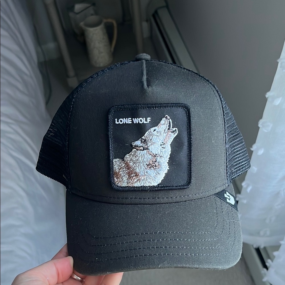 Goorin Bros Lone Wolf Black Trucker Hat